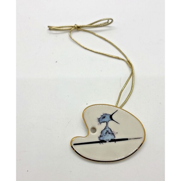 P Buckley Moss Pendant Brooch - Bird On A Brush 2003 - Picture 1 of 3